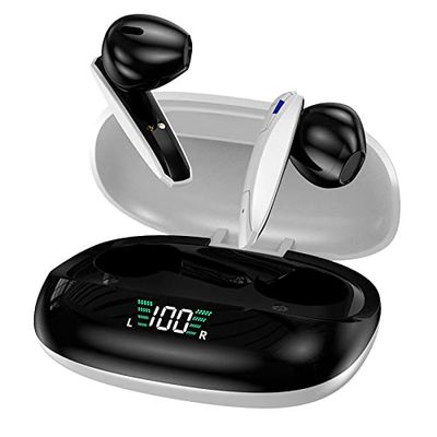 COOL SMARTPHONES & TABLETS ACCESSORIES Stereo Bluetooth hoofdtelefoon Dual Pod Earbuds draadloze TWS LCD Shadow White