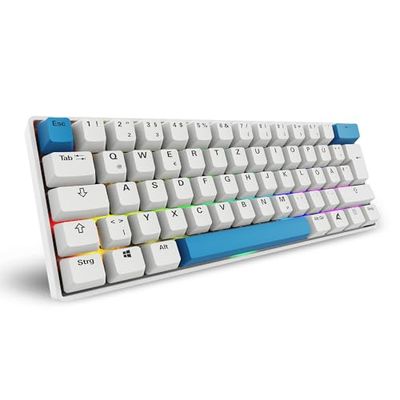 Sharkoon Skiller SGK50 S4 Gen2 PBT, bianco, Gateron G-Pro Yellow, 60% layout DE