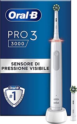 Oral-B Spazzolino Elettrico Ricaricabile Pro Series 3 Bianco, 2 Testine di Ricambio. 1 Spazzolino