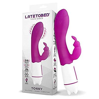LATETOBED VIBRADOR USB PUNTO G TONNY 36 FUNCIONES SILICONA PÚRPURA