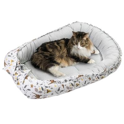 Medi Partners Kattsäng 75 x 60 x 10 cm kattsäng liten medium hundkudde kattungar nest (rådjur)