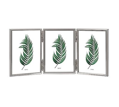 Inov8 Framing Tarnish Resistant Silver Plated Picture Frame - Thin Edge Triple Frame Design for Three Photos 3.5x5 Inch (9x12cm)