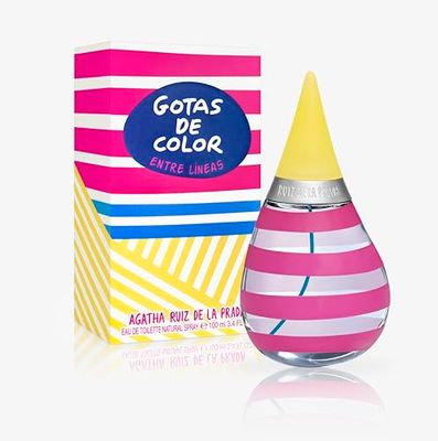 Agatha Ruiz de la Prada Perfumes - GOTAS DE COLOR ENTRE LINEAS EDT pour Femme - Longue Durée - Parfum amusante et vibrante - Notes fruitées et florales - Idéal pour la journée - 100 ml