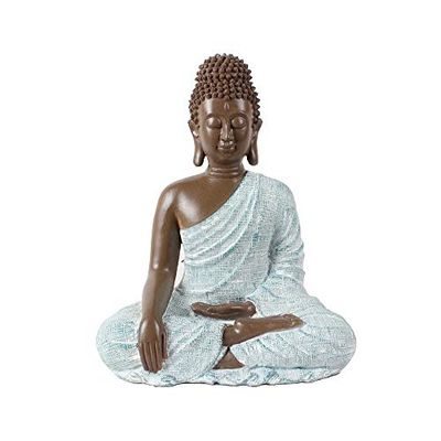 Puckator BUD347 Thai Buddha, Brown, White and Turquoise - Love