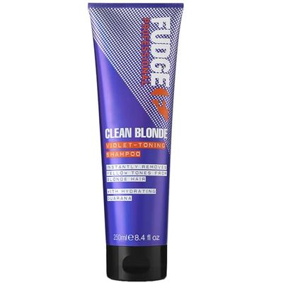 Fudge Professional Clean Blond Shampooing aux Pigments Violets pour Cheveux Blond, 250 ml