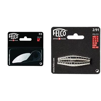 Lames de rechange Felco pour ciseaux de jardin Felco 7 + Felco 8 (Lame de rechange pour sécateurs et ciseaux de dérivation) & 2/91 Jeu de 2 ressorts de rechange Pour sécateur Felco 2/4/7/8/9/10/11