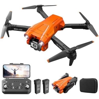 Mingfuxin Dron plegable con cámara para principiantes, dron cuadricóptero RC con aplicación WIFI FPV, vídeo en vivo, retención de altitud, modo sin cabeza, despegue y aterrizaje con una sola tecla para adultos y niños