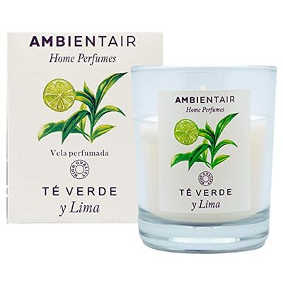 SEVENREEDS, Ambientair Home Profumo. Candela profumata Tè Verde e Lime, deodorante per tè verde e lime, candela profumata per la casa, aromaterapia, candela in vetro per interni. Durata 30 ore.