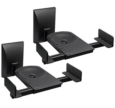 mywall HB5L HB 5L - Soporte de pared para altavoz (inclinación+giro ajustable sin herramientas, 25 kg), color negro, 1 par
