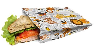 NERTHUS FIH 882 Bolsa para Sandwich Reutilizable Safari, ecológica, Adaptable, facil de Limpiar y Apta para Lavadora