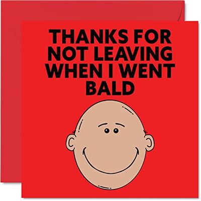Divertente biglietto di compleanno moglie e fidanzata con scritta "I Went Bald" biglietto di auguri di anniversario di matrimonio donne da marito fidanzato lui 145mm biglietti