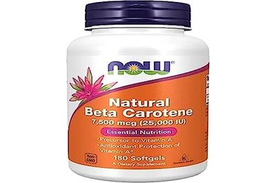 Now Foods, Natural Beta Caroteno (betacaroteno natural), 7500 mcg (25.000UI), 180 geles blandos, provitamina A
