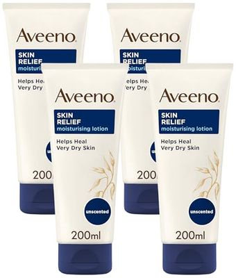 Aveeno Skin Relief Moisturising Lotion (1x 200ml), Unscented with Soothing Triple Oat Complex and Shea Butter, 72-Hour Intense Hydration, Helps Relieve Very Dry, Tight and Sensitive Skin