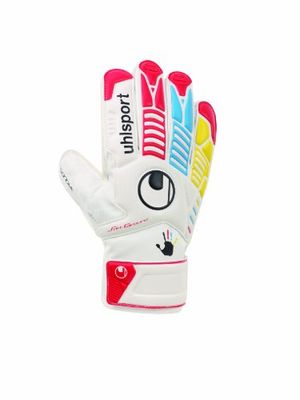 uhlsport - Guantes de fútbol, tamaño 3 UK, Color Blanco/Rojo/Gelb/Cyan