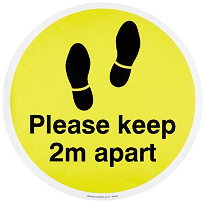 Por favor, mantenga 2 m de distancia gráfico amarillo