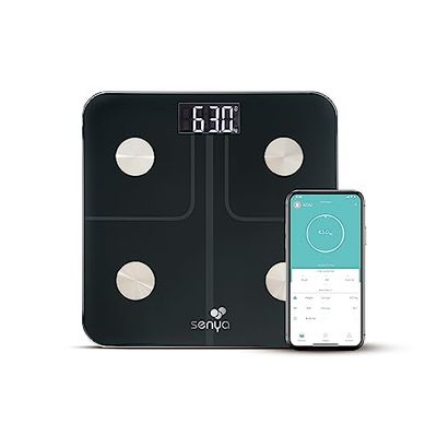 SENYA Personenweegschaal, impedantiemeter, Bluetooth, kleur zwart – Smart Body SYWB-S008B