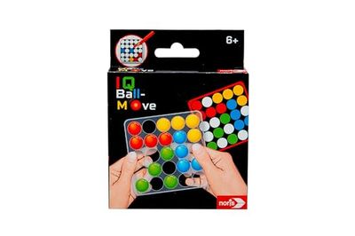 noris IQ Ball-Move 606134744 – Juego de lógica a Partir de 6 años – Juego de Pensamiento Inteligente para 1 Persona en Formato Compacto con 20 Plantillas y Tarjetas en Blanco – Correr Cerebral para