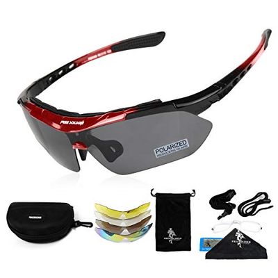 Free Soldier Polaroid Sunglasses, Men's Cycling Glasses, Sports Glasses, 5 in 3 Tactical Military Glasses for Cycling, Driving, Hiking, Fishing, Outdoor Activities