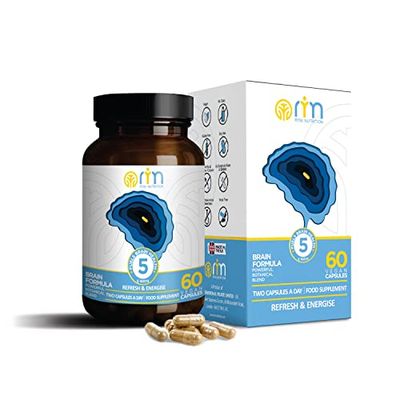 R.Y.M Nutrition - Brain Formula - Refresh and Energise - Nootropic Brain Support with B Vitamins, Vitamin D3, Triple Magnesium, Reishi, Lions Mane and Ashwagandha Supplement - 30 Days Supply
