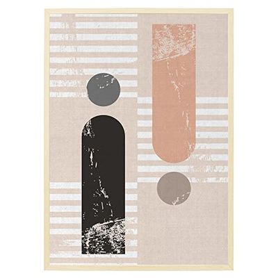 Arterby's® - Premium Poster Quadro Cornice Tela Canvas Dipinto Mood - Arte Astratta Moderna Boho Creativa Forme - Made in Italy - HD Tela con Cornice Colore Legno 40x50 cm A006 D001