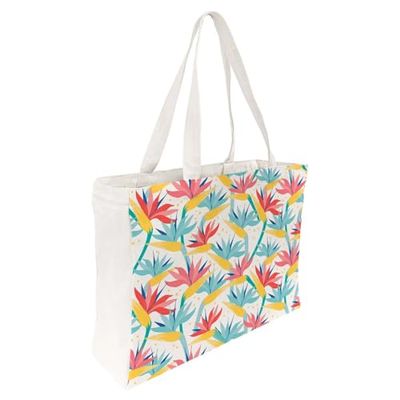 Draeger Paris - Tote Bag Birds of Paradise Flowers - Lightweight, Durable and Ultra Soft - Spacious Interior - Tote Bag Made of 100% Cotton - Reusable Shopping Bag