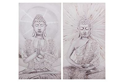 Budha canvas, 80% handbeschilderd, 50 x 3 x 90 cm, 2 stuks