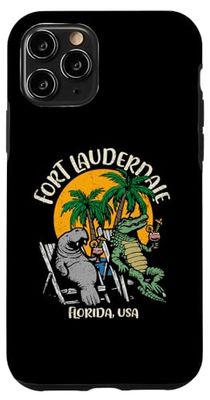 Coque pour iPhone 11 Pro Fort Lauderdale Florida Motif lamantin amusant et alligator