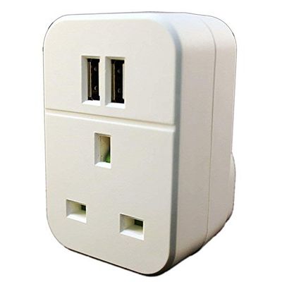 Energenie Dual 3.1A USB Mains Charger with UK Socket - Black