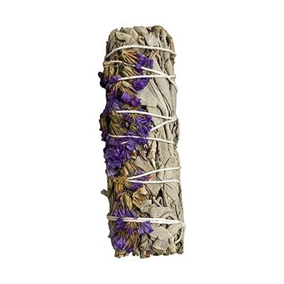 Wholesale Purple Sinuata and White Sage Smudge Sticks, 4", 20 Pieces
