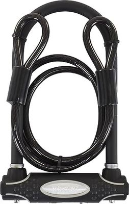 Master Lock Heavy Duty U-slot voor Fiets met kabel] [Sleutel] [Universele bevestigingsbeugel] [Gecertificeerd Fietsslot - Police Approved] 8274EURDPRO - voor Fietsen, Elektrische fietsen, MTB, Racefiets, Vouwfiets