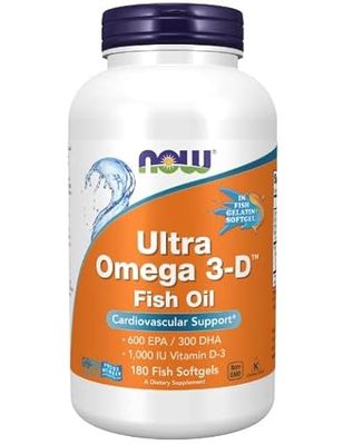 Now Foods Ultra Omega 3-D Huile de Poisson 180 Capsules molles