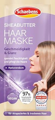 Schaebens Masque capillaire au beurre de karité - Souple et brillant - Pour cheveux abîmés et secs - Vegan
