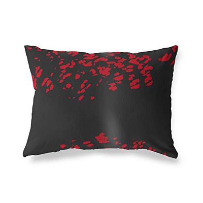 BonaMaison dekorativt kuddöverdrag, röd svart prydnadskuddöverdrag, heminredning örngott för vardagsrum, soffa, sovrum, storlek: 45 x 60 cm – designad och tillverkad i Turkiet