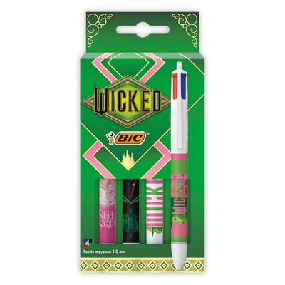 BIC Wicked 4 kleuren intrekbare balpen Pack van 4