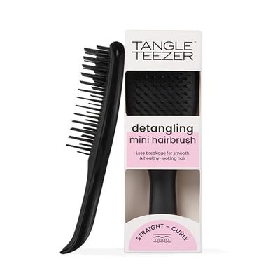 Tangle Teezer Mini Ultimate Detangler, pour Cheveux Secs et Mouillés, Brosse à Cheveux Démêlante pour Tous Types de Cheveux, Brosse Idéale pour les Enfants et pour Voyager, Noir