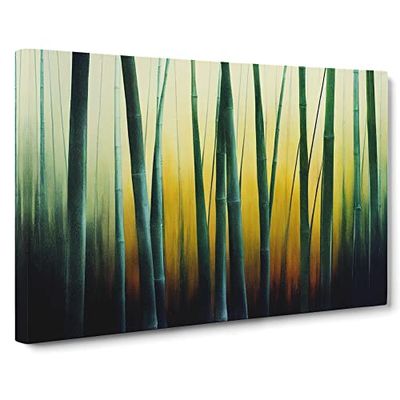 Colourful Bamboo Forest Vol.2 Canvas Wall Art Print Ready to Hang, Framed Picture for Living Room Bedroom Home Office Décor, 30x20 Inch (76x50 cm)