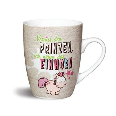 Nici Fancy Mugs mok vergeet de Prinzen, ich nem' das eenhoorn, porselein, roze, 10,5 x 12 x 8,5 cm