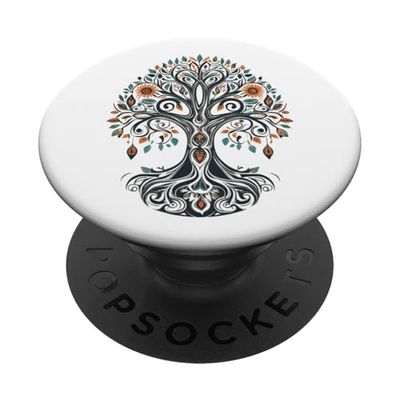 Tree Of Life with Sunflower, Summer Vibe PopSockets Adhesive PopGrip
