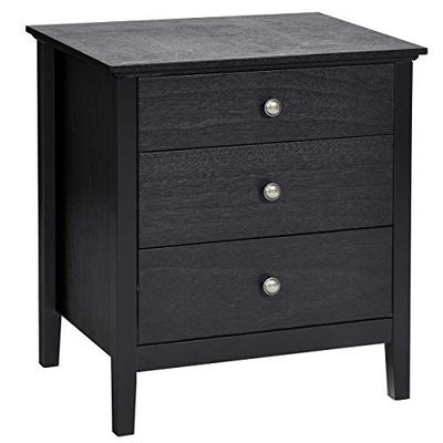 COSTWAY Nachtkastje, bijzettafel met 3 laden, nachtkastje voor woonkamer slaapkamer (zwart)