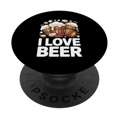 I Love Beer Barrels Foam Overflowing PopSockets Adhesive PopGrip
