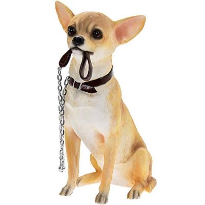 Lesser & Pavey Sittande Walkies Chihuahua, guld/vit, höjd 19 cm
