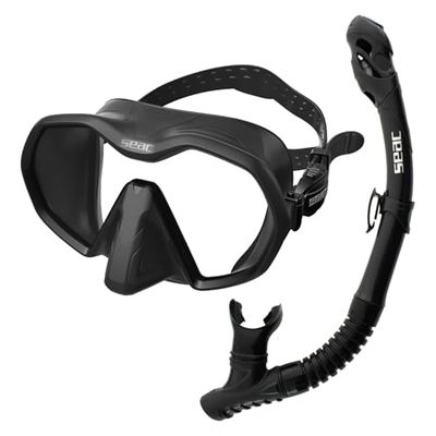 SEAC Set Bis Icona Torr, Set Mask Utan ram och Snorkel Torr för Dykning under vattnet