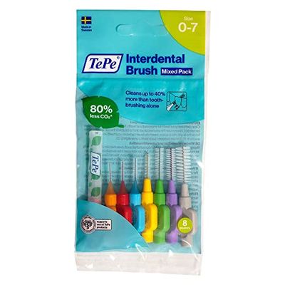 Tepe Interdental Brush Soft Box with Hanger Mixed Pack 8