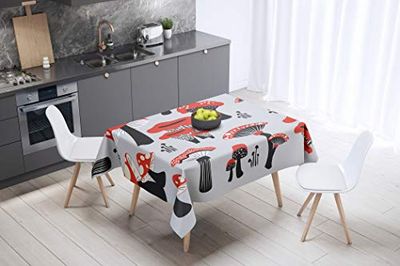 Bonamaison Kitchen Decoration, Tablecloth, 140cm x 140cm - Designed and Manufactured in Turkey