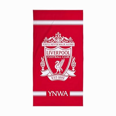 Liverpool FC Character World officiell handduk | Supermjuk känsla, YNWA fotbollsklubbdesign | Perfekt hemmet, badet, stranden och poolen | En storlek 75 cm x 150 cm | 100% bomull