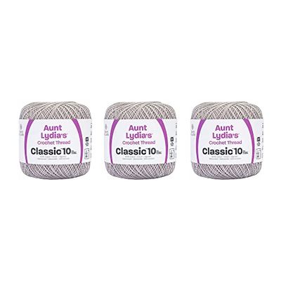Aunt Lydia Lot de 3 paquets de 350y/320m en coton - Calibre 10 - Crochet