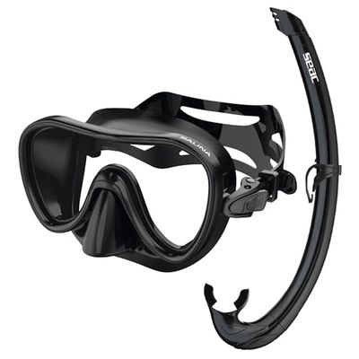 SEAC Set Bis Salina Top – Set med Salina Mask och Silikonsnorkel Top för Snorkling för Vuxna och Barn