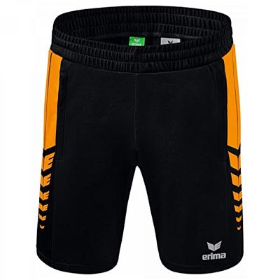 Erima Six Wings Worker Pantaloncini, Uomo, Nero/Arancione, 3XL