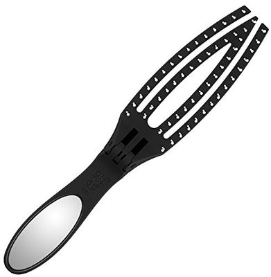 Olivia Garden On The Go™ Detangle & Style - Full Size Folding Brush - Compact, with Mirror & Ionic Nylon Bristles