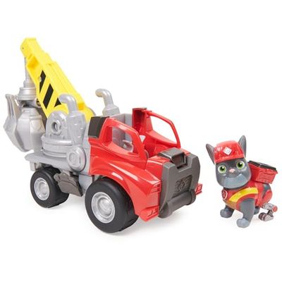 Rubble & Crew, Veicolo da lavoro di Charger, Ruspa con artiglio e parti mobili e personaggio da collezione, giocattoli per bambini dai 3 anni in su
